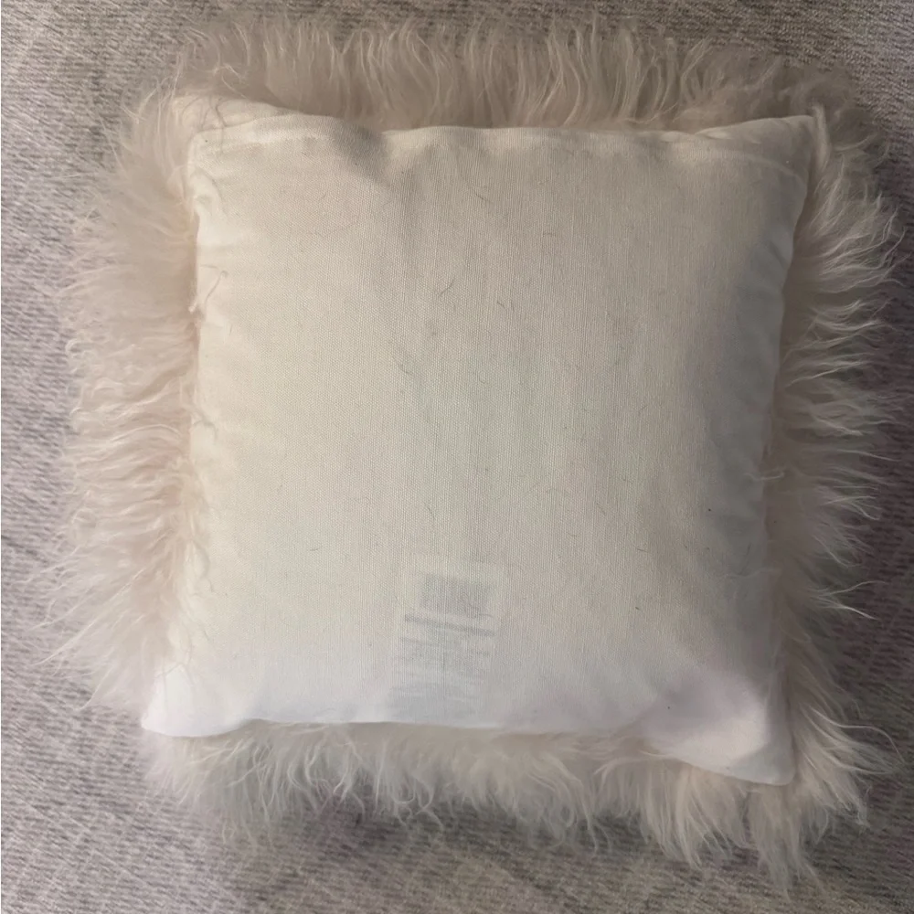 West Elm Mongolian Lamb Pillow Cover + Insert - 16x16